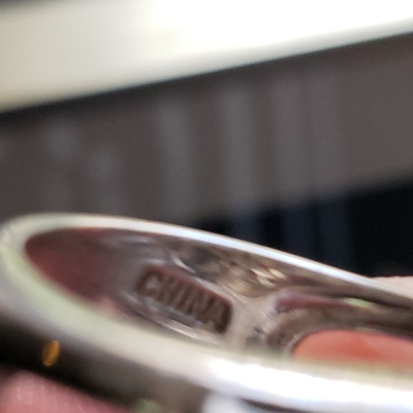 Chunky Vintage Sterling Silver (925) Turquoise (Howlite) Ring, Size 5 - Picture 6 of 10